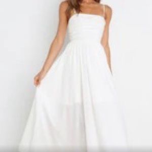 White Petal and Pup Midi Dress